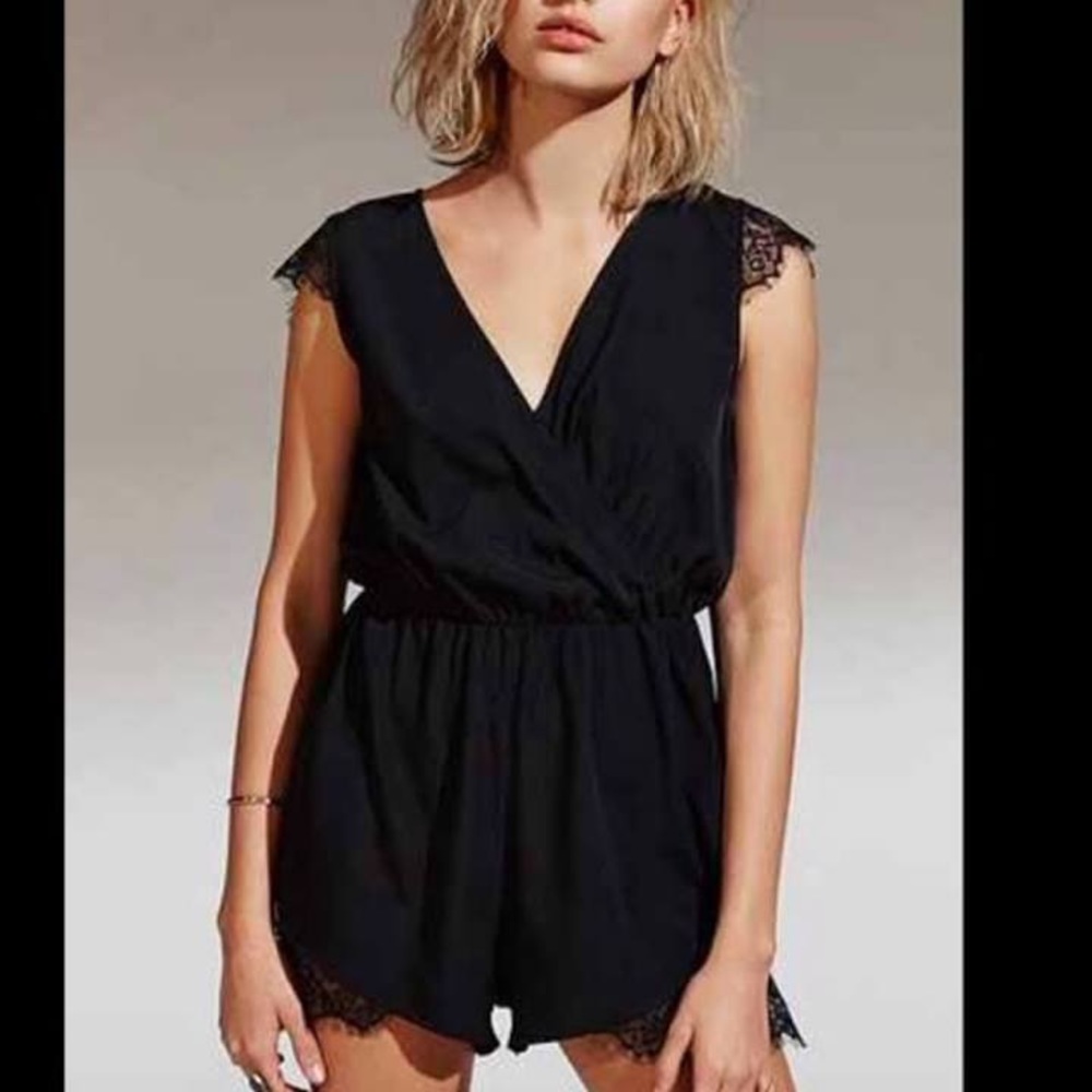 Urban Outfitters Kimchi Blue BLACK lace romper